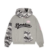Load image into Gallery viewer, Deconstructed Snow Camo Zip-up
